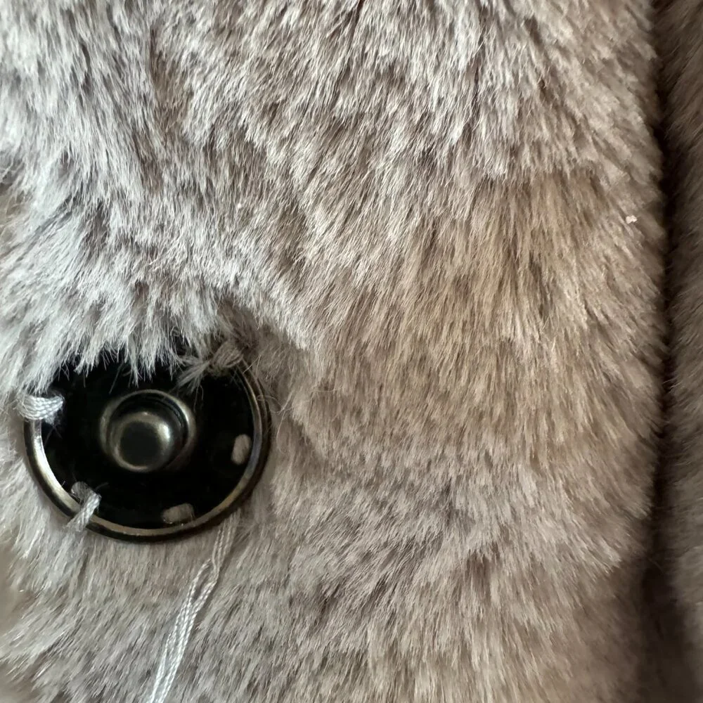 NWT Grey Cozy Soft Fleece Teddy Jacket Size S - Picture 10 of 10
